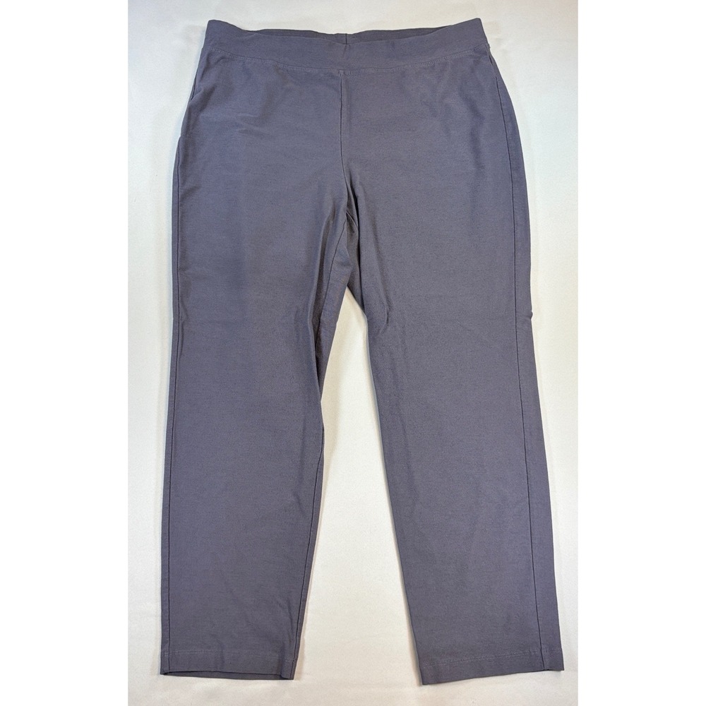 Eileen Fisher Pants Womens PL Gray Stretch Viscose Pull On Petite Work Travel
